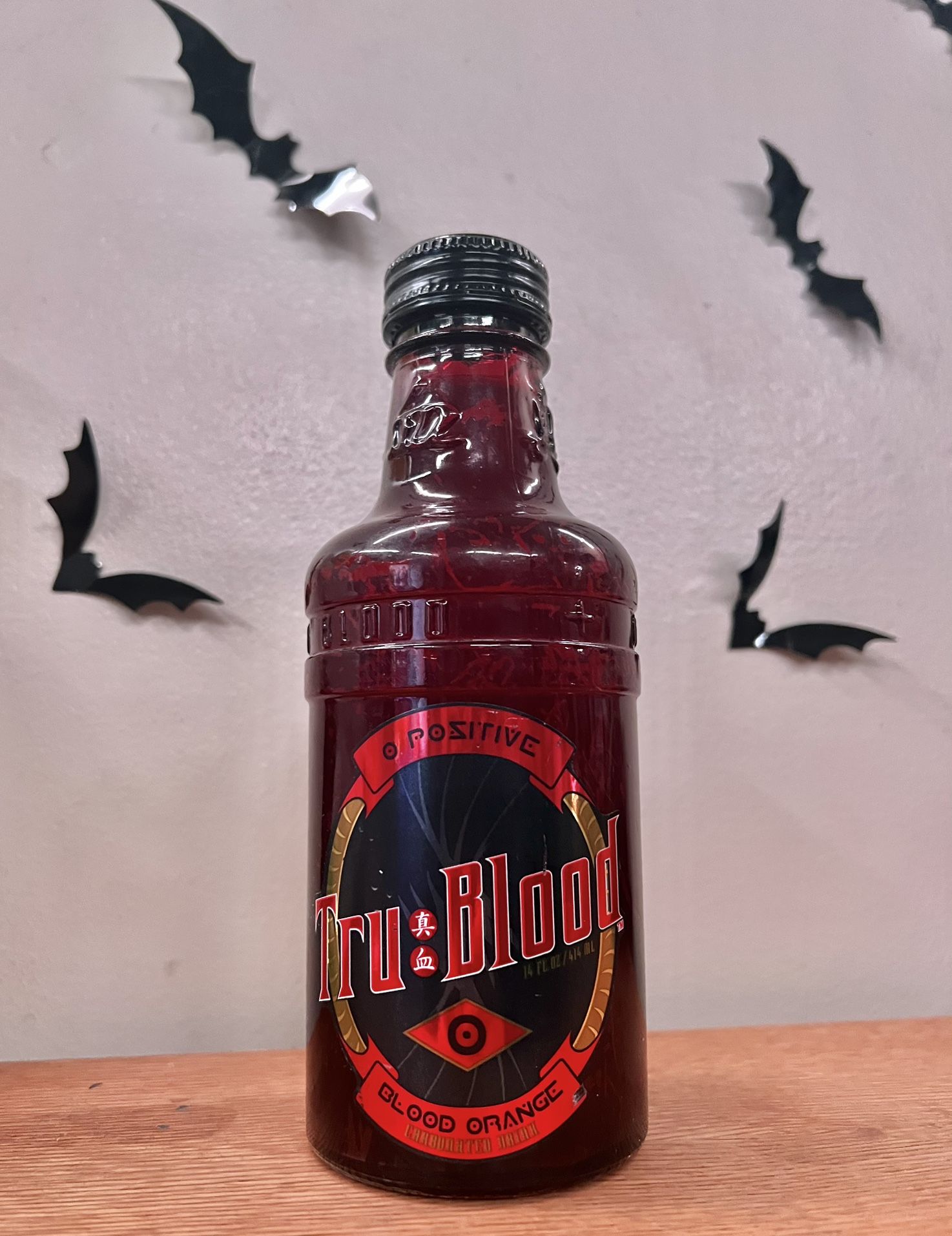 True Blood O-Positive Tru Blood Orange Vampire Drink Glass Bottle New Sealed HBO