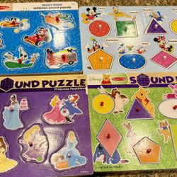 4 - Disney Puzzles! Disney Princess, Mickey & Minnie Mouse, Winnie The Pooh! $5 
