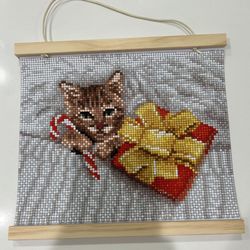 Medium diamond mosaic picture (New Year's cat)