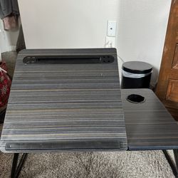 Adjustable laptop desk with light