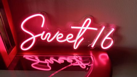Lighted Sweet 16 table sign