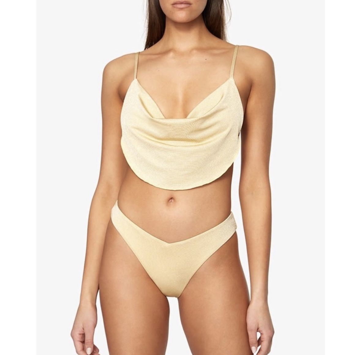 Weworewhat Metallic Gold Bikini