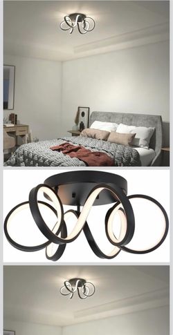 Artika swirl ribbon 28 w led modern flush mount ceiling light