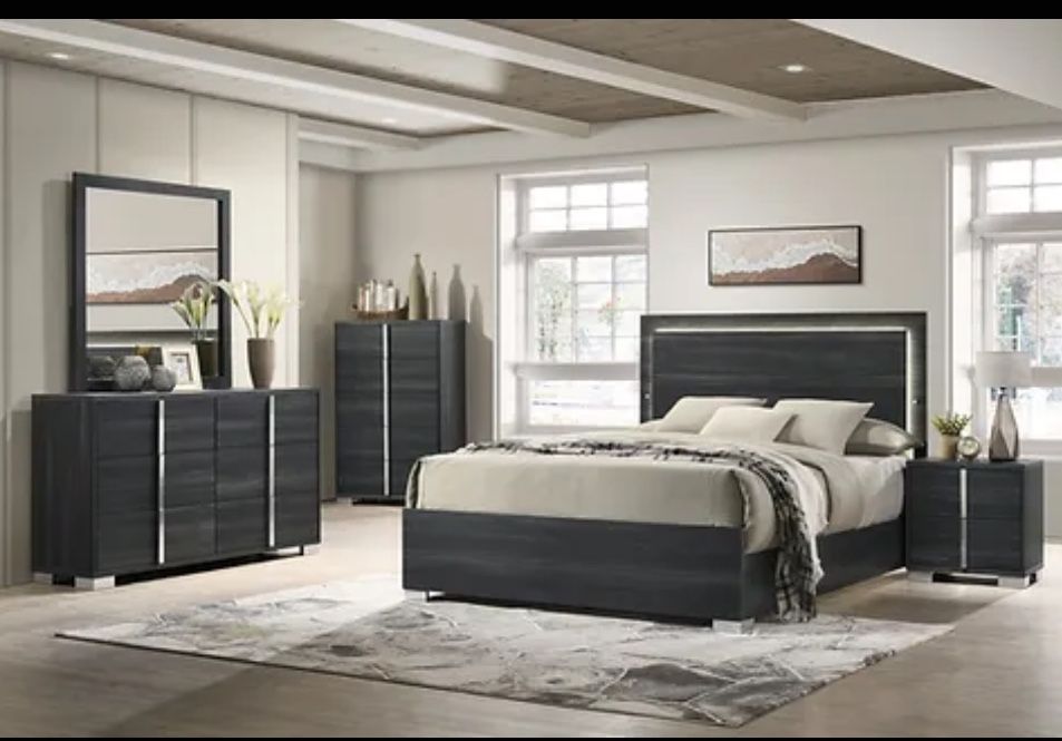 NEW 4pc BEDROOM FURNITURE SET QUEEN 699 KING 799 BED MATTRESS ARE AVAILABLE