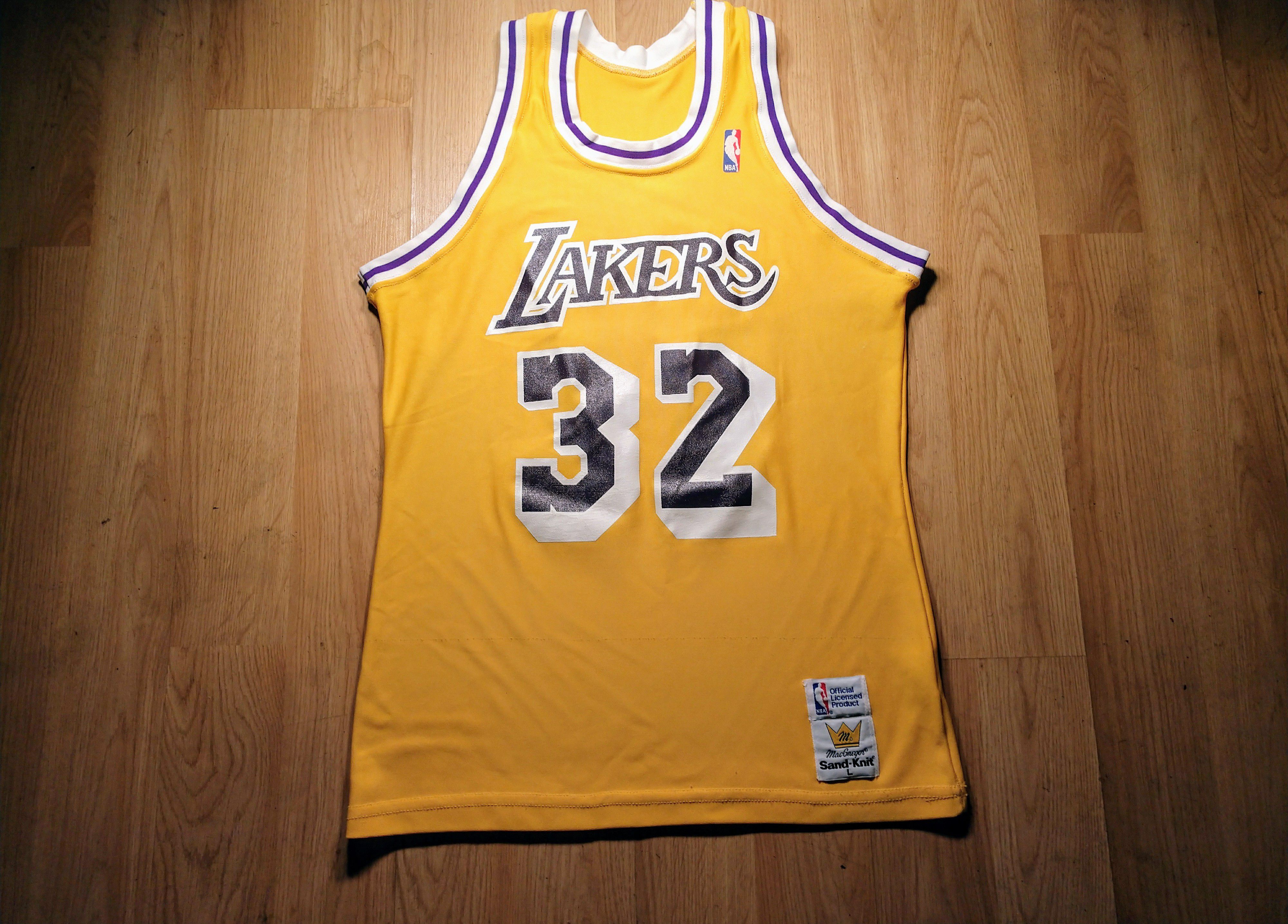 Vintage Los Angeles Lakers Magic Johnson Sand Knit Jersey
