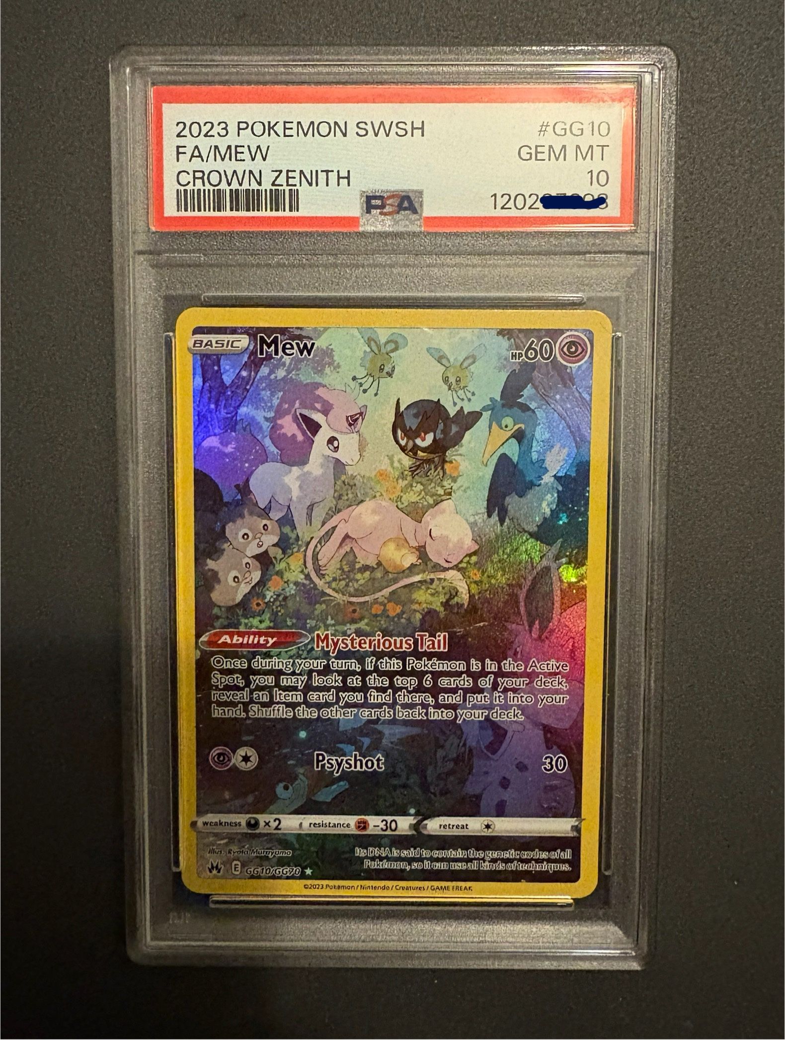 Mew GG10/GG70 PSA 10 GEM MINT Crown Zenith: Galarian Gallery Holo