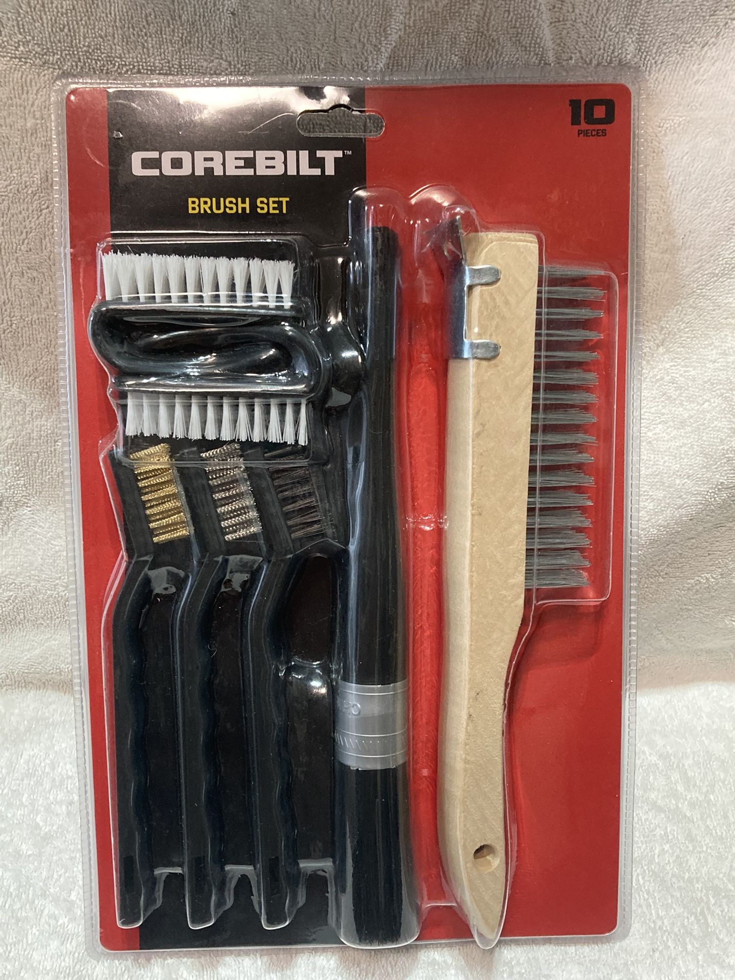 New COREBILT 10 Piece BRUSH SET, Brass, Stainless Steel, Nylon