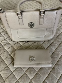 Tory Burch Leather Tote Bag and Wallet Set