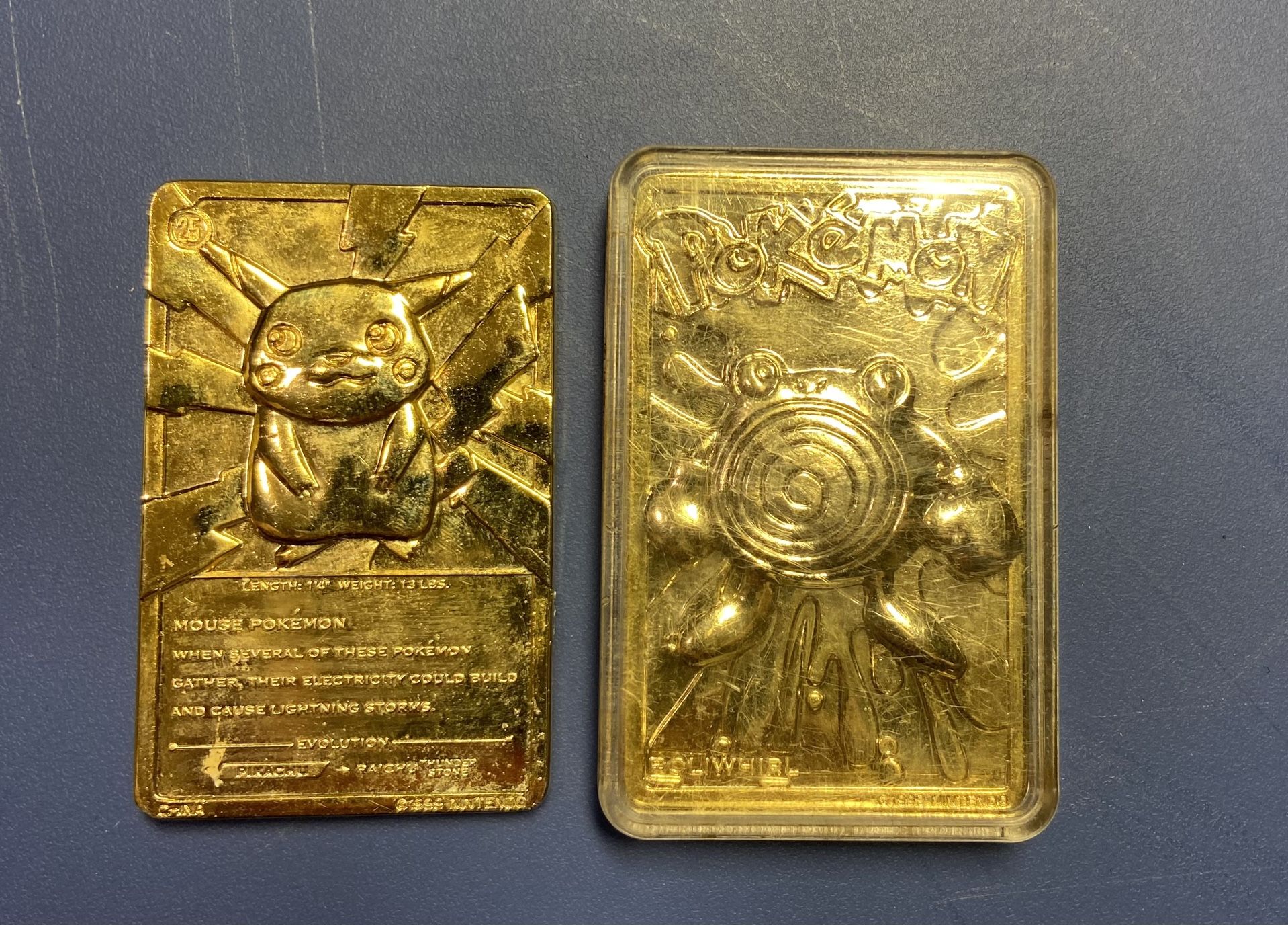 Pokemon PIKACHU Trading Card Bar 23K Gold Plated - Burger King 1999