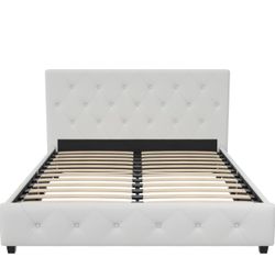 DHP Dakota Faux Leather Upholstered Platform Bed, Full Size