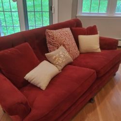 RED SOFA (ACCENT PILLOWS NOT INCLUDED)