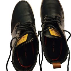 Levi's Atwater Chukka Mid Top Black/Tan Casual Lace-up Shoes - Size 8.5