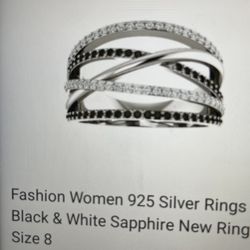 Beautiful sterling silver ring 925 size -8