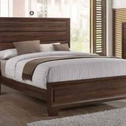 Brand New Brown Wooden Bed