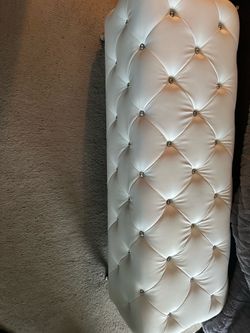 White Leather Bench