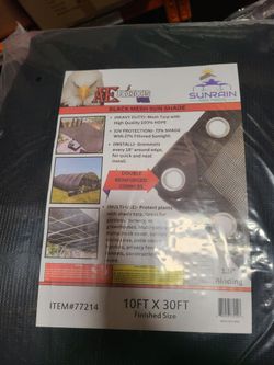 10ft × 30ft Black Mesh Sun Shade