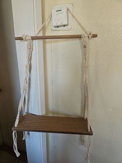 Macrame hanging shelf