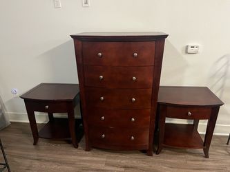 Cherry Wood Dresser and Nightstand Set