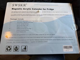 Magnetic Acrylic Fridge Calendar Set – Open Box, All Contents Sealed