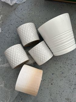 5 piece ceramic planter set