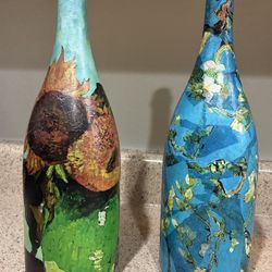 Van Gogh Inspired Wine Bottles