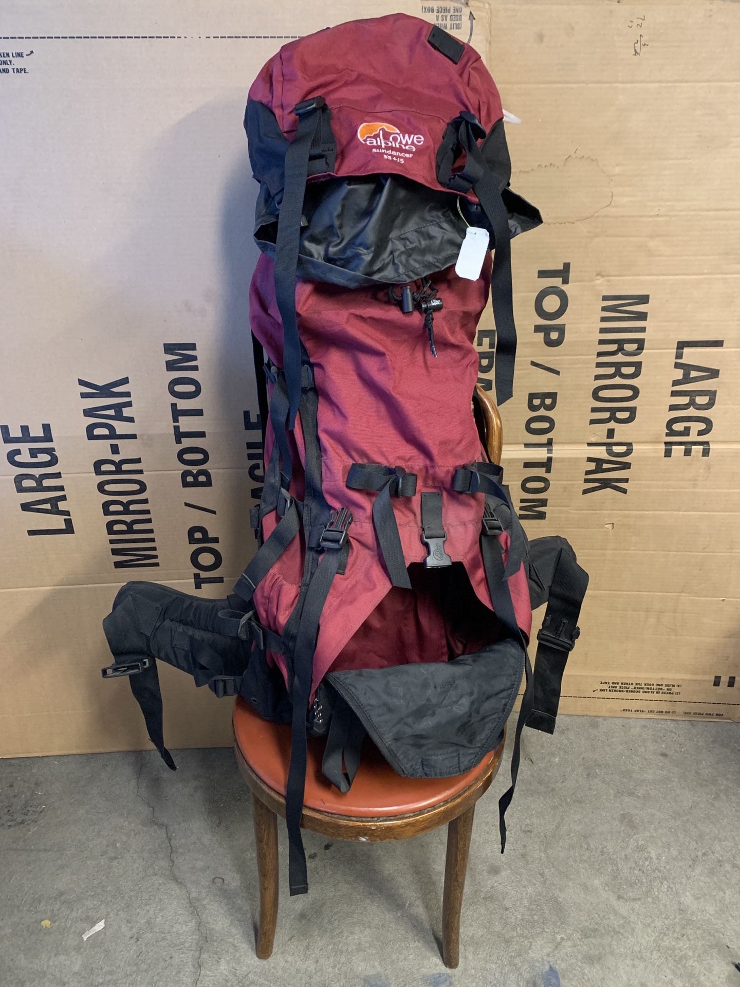 obo backpack lowe alpine sundancer 55liters hiking camping rock climbing