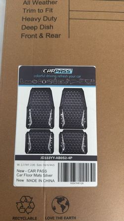 Car Pass All Weather Floor Mats Silver 4-Piece