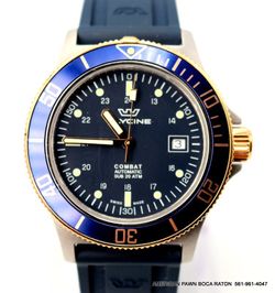 Glycine Combat Sub 42mm Automatic Watch GL0432 Navy Blue dial Blue strap 