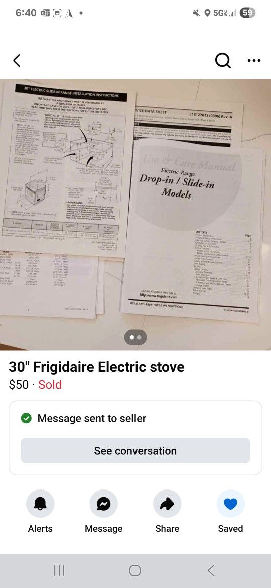 Frigedaire Stove