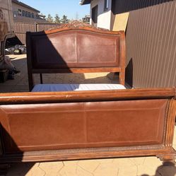 Cal king bed frame and mattress