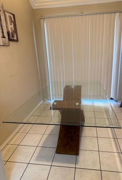 Glass dining table
