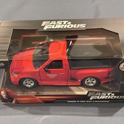 Brian's Ford F-150 SVT Lightning Pickup Truck Red "Fast & Furious" Movie 1/24 Di