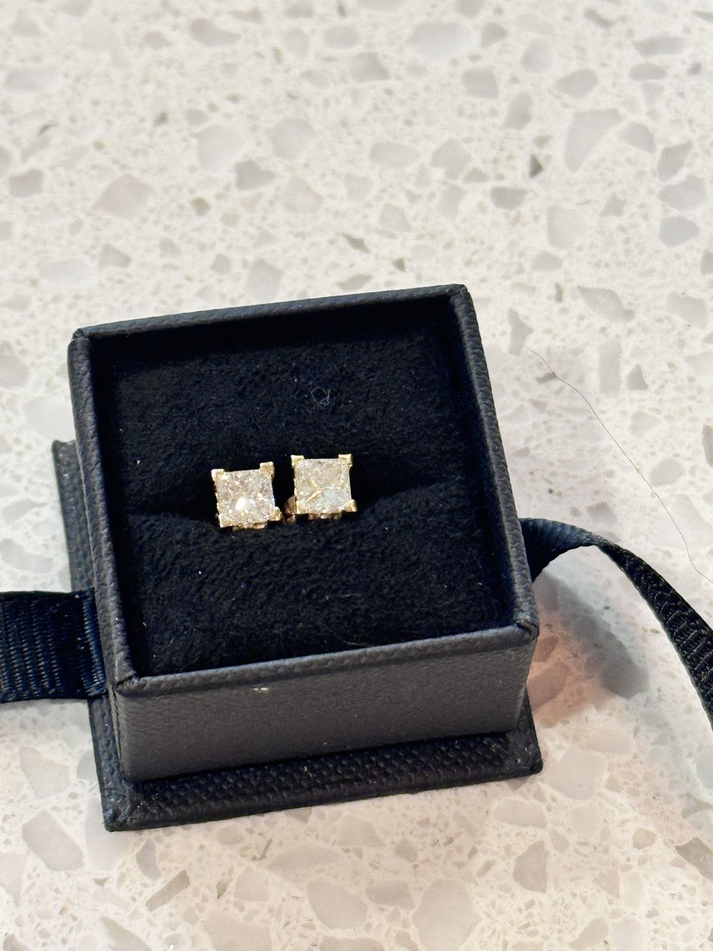 1 Ct Diamond Earrings Yellow Gold