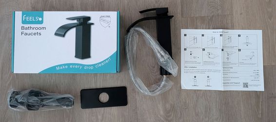 BRAND NEW BATHROOM FAUCET MATTE BLACK WATERFALL