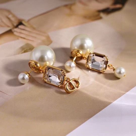 Dior Baguette Pearl Earrings