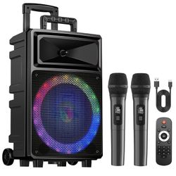 Brand New Unopened   Seenda Karaoke Machine with 2 Wireless Microphones, Bluetooth Speaker, and Portable PA System – Includes FM Radio and 12" Woofer 