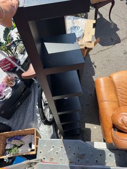 Black Wood Bookshelf with Multiple Shelves