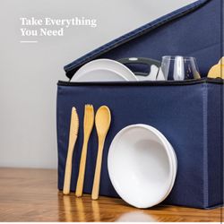 Picnic Basket Collapsible Design for Easy Storage Hold Supplies and Keep Your Picnic Supplies Safe and Out of The Elements by HobbiCo.