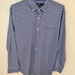 Vineyard Vines Men’s Blue Gingham Long-sleeve Button Down Shirt 