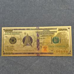 Gold Foil United States Space Force Collectable $100 Bill