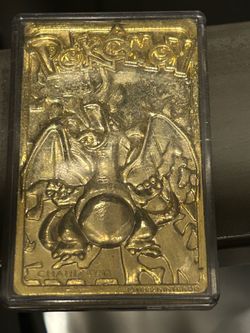 Charizard, pikachu, and mewtwo, REAL 23kgold plated cards