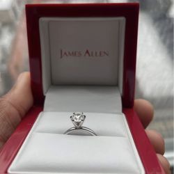 NATURAL OVAL DIAMOND 1.01 Engagement Ring 14K White Gold