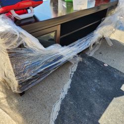 TV STAND With Glass Cabinets