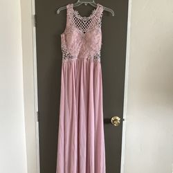 Formal Floor-Length Pink Dress Size: 5