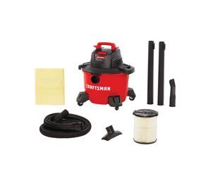CRAFTSMAN Corded 6 Gallon 3.5 Peak HP Electric Wet/Dry Shop With Accessories (CMXEVBE17584)