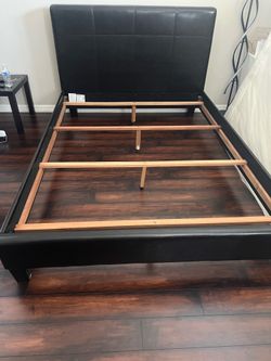 Coaster Queen Upholstered Bed Frame - Black - Good Condition