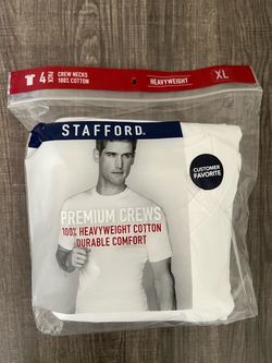 Stafford crew neck white heavyweight t shirts