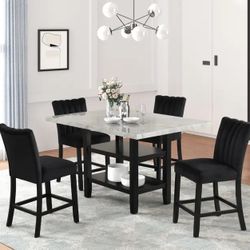 Ayla Dining Set White Black 🚛🔥😍😜👀