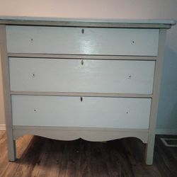 3 Drawer White Tan Dresser