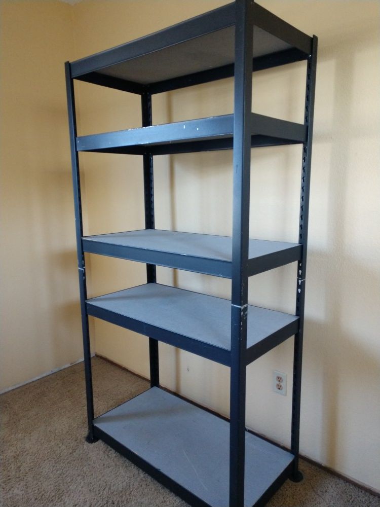 Steel frame shelving unit